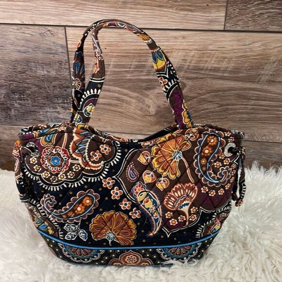 VERA BRADLEY Sherry Tote Bag Purse Retired Kensington Pattern Floral Paisley - Picture 3 of 10